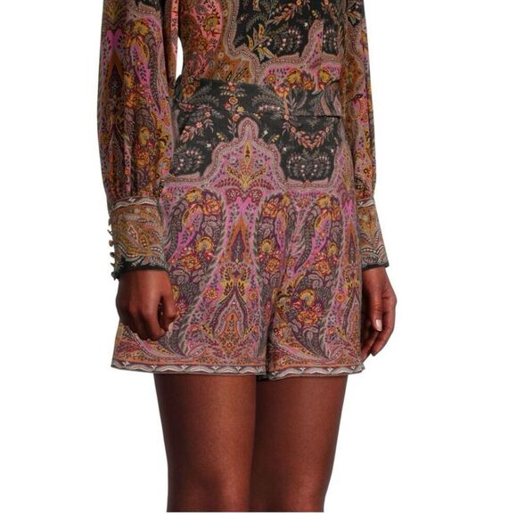 KOBI HALPERIN Andi Paisley Shorts in Black Multi NWT Size XS - Picture 4 of 10